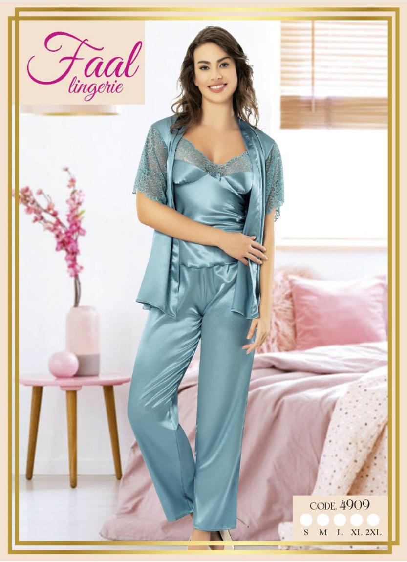 Fall 4909 Satin Women's Pajama Set — Turkish textile wholesale