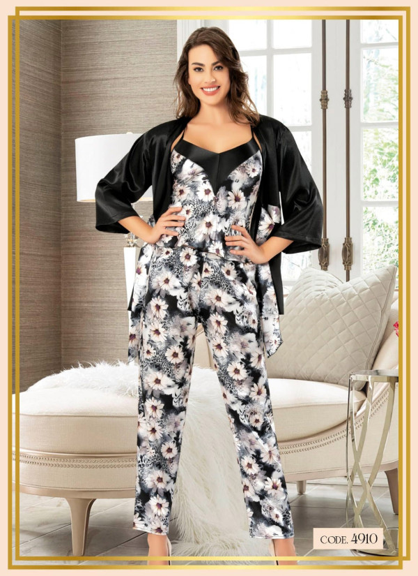 Fall 4910 Satin Women's Pajama Set — Turkish textile wholesale