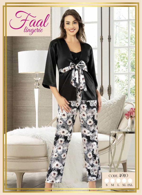 Fall 4910 Satin Women's Pajama Set — Turkish textile wholesale 2