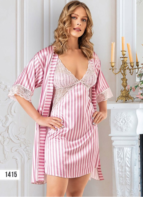 Angels Stn 1415 Satin Women's Robe — Turkey wholesale collection