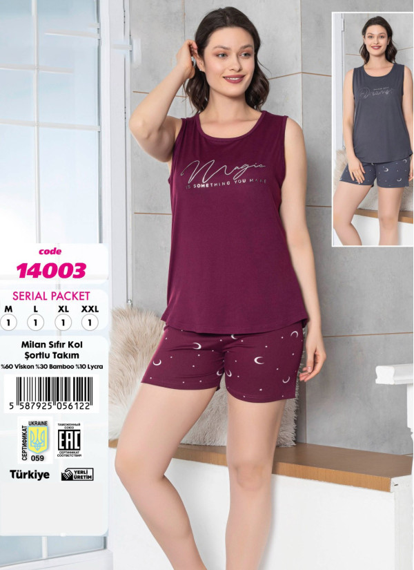Violet 14003 Viscose Shorts Homewear Set — Turkish textile wholesale