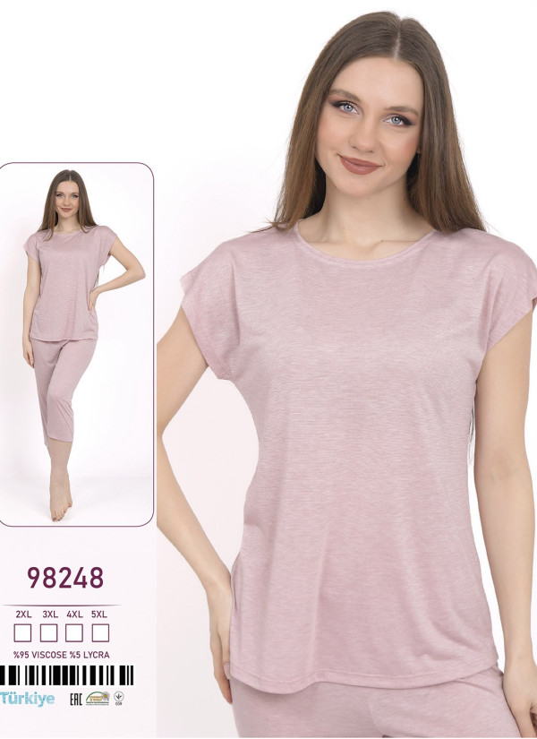 Caroline 98248 Capri Homewear Set (2XL+3XL+4XL+5XL) — Turkish factory wholesale