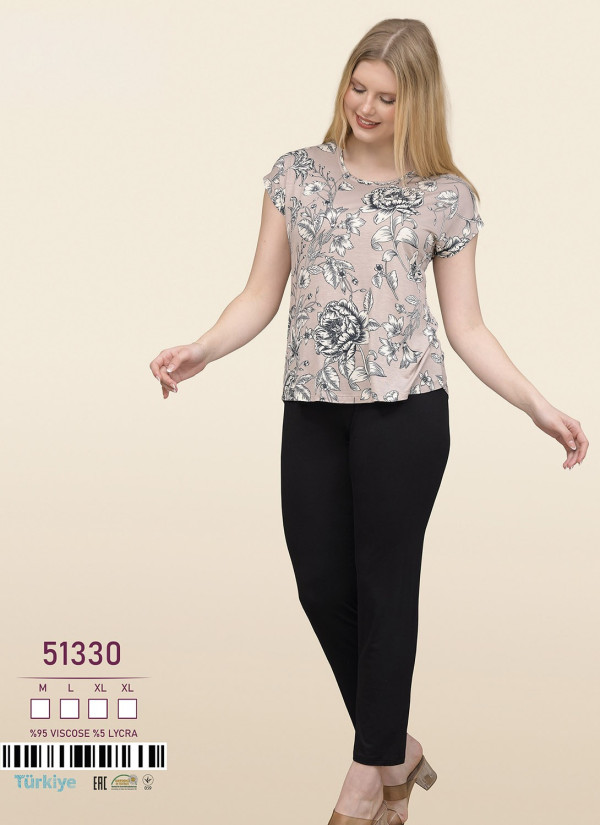 Caroline 51330 Women's Pajama Set (M+L+XL+XL) — Istanbul wholesale supplier