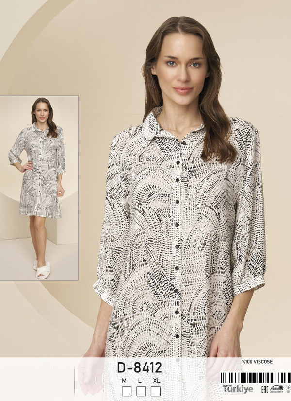 Caroline D-8412 Women's Robe (M+L+XL) — Turkish factory wholesale