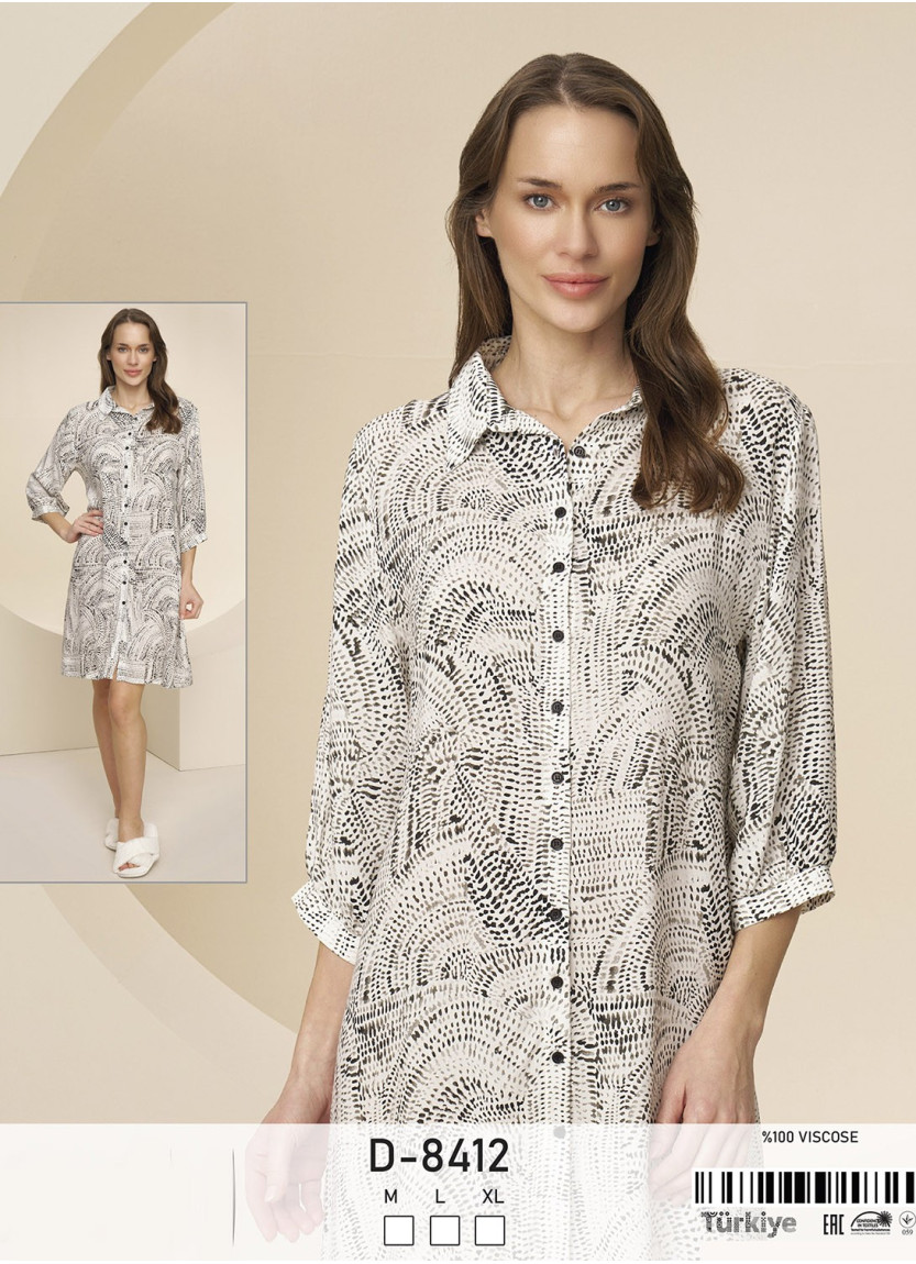 Caroline D-8412 Women's Robe (M+L+XL) — Turkish factory wholesale