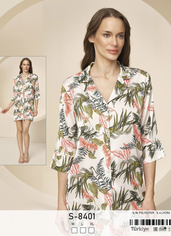 Caroline S-8401 Women's Robe (M+L+XL) — Turkish factory wholesale