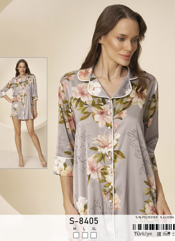 Caroline S-8405 Women's Robe (M+L+XL) — Turkish factory wholesale
