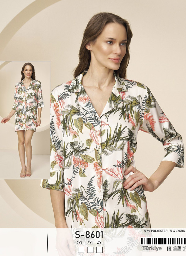 Caroline S-8601 Women's Robe (2XL+3XL+4XL) — Turkey wholesale collection
