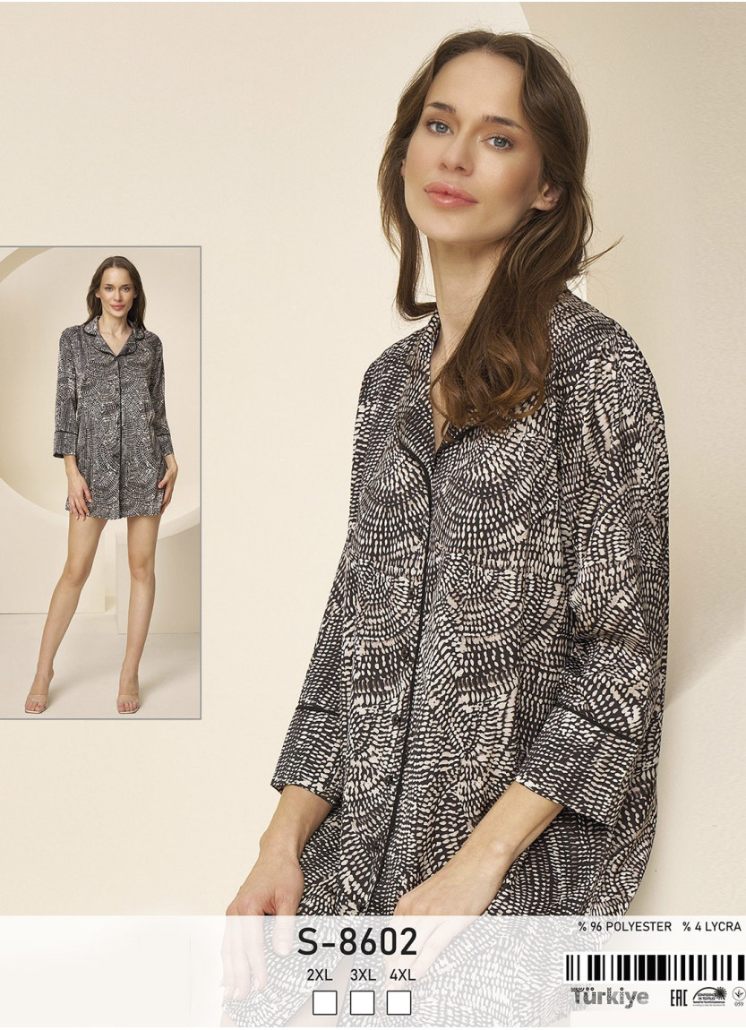 Caroline S-8602 Women's Robe (2XL+3XL+4XL) — Turkish factory wholesale