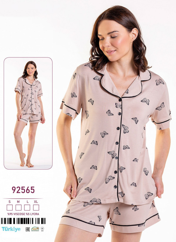 Caroline 92565 Shorts Homewear Set (S+M+L+XL) — Turkish factory wholesale