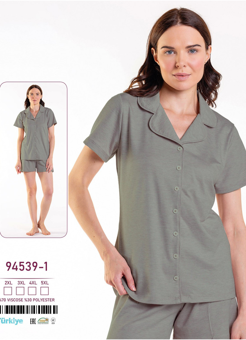 Caroline 94539-1 Shorts Homewear Set (2XL+3XL+4XL+5XL) — Turkish factory wholesale