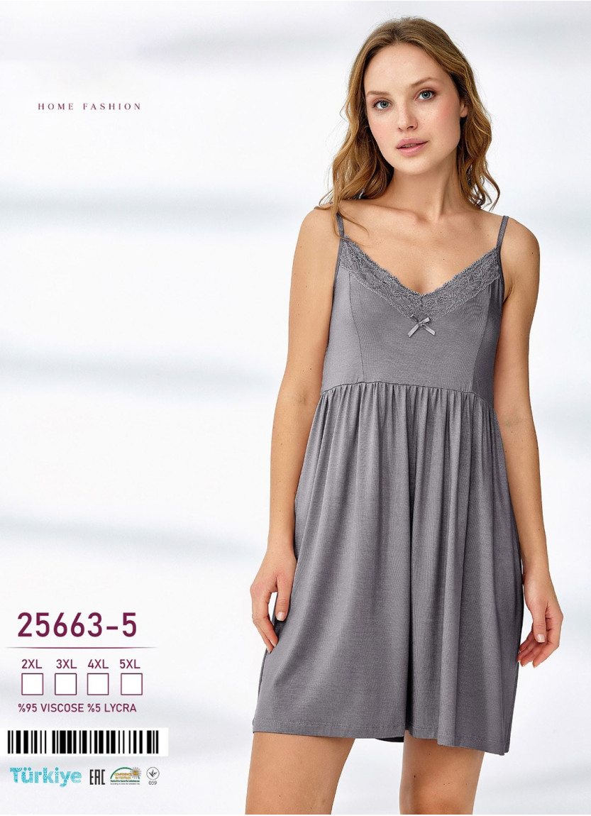 Ночная Сорочка (2XL+3XL+4XL+5XL) Caroline Caroline 25663-5 — оптом от турецкой фабрики