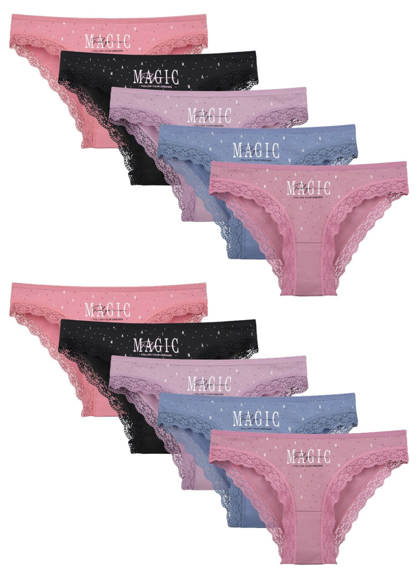 Donella 1971PB29 Assorted 10-Pack Women's Briefs — direct Turkish factory supply