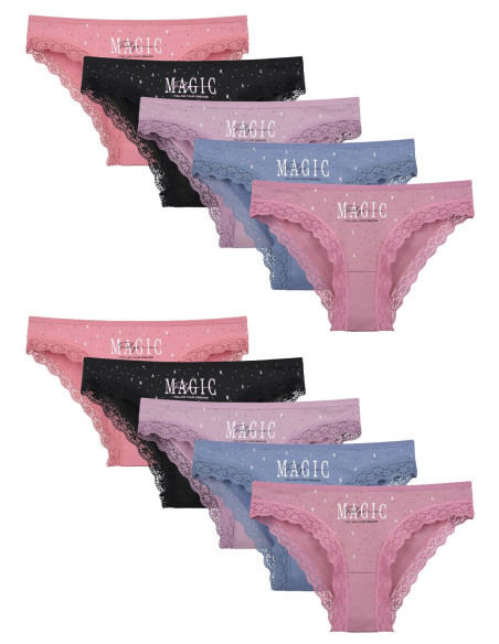 Donella 1971PB29 Assorted 10-Pack Women's Briefs — direct Turkish factory supply