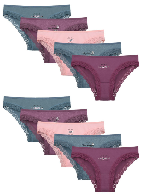 Donella 1981B11 Assorted 10-Pack Women's Briefs — direct Turkish factory supply
