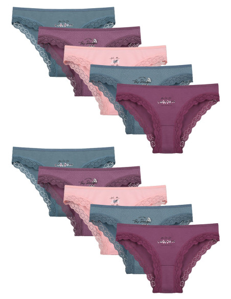 Donella 1981B11 Assorted 10-Pack Women's Briefs — direct Turkish factory supply