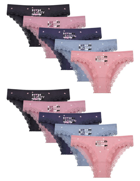 Donella 1981B24 Assorted 10-Pack Women's Briefs — factory-direct from Turkey