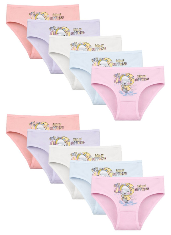Donella 4171PB53 Assorted 10-Pack Girls' Briefs — Turkish factory wholesale