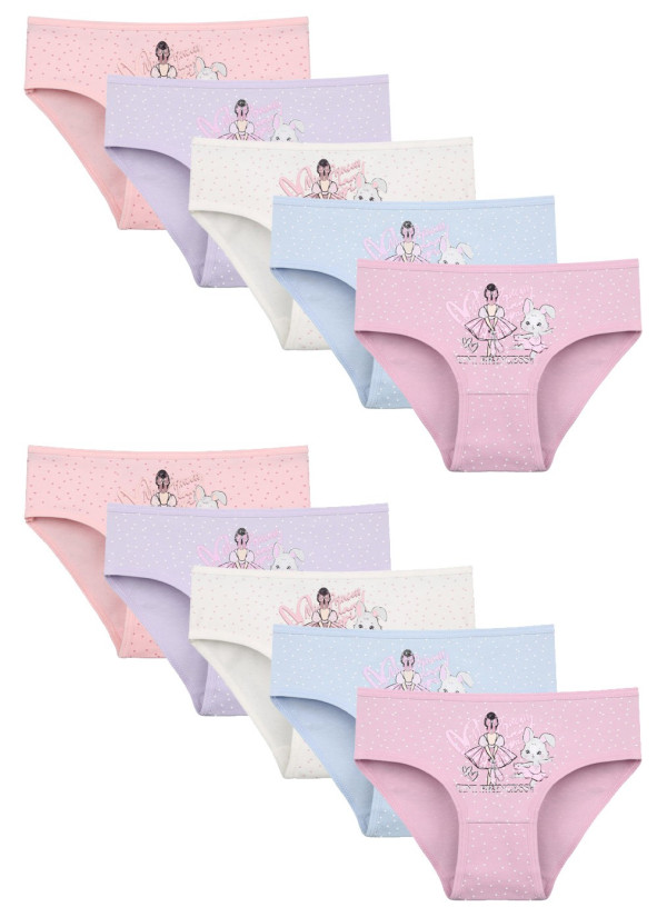 Donella 4181B18 Assorted 10-Pack Girls' Briefs — Turkey wholesale collection