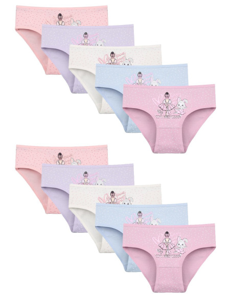 Donella 4181B18 Assorted 10-Pack Girls' Briefs — Turkey wholesale collection