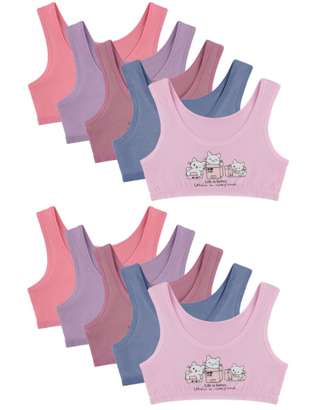 Бюстгальтер Топ для Девочек (Ассорти) 10 шт/уп. Donella 4571PB41 — турецкий текстиль оптом
