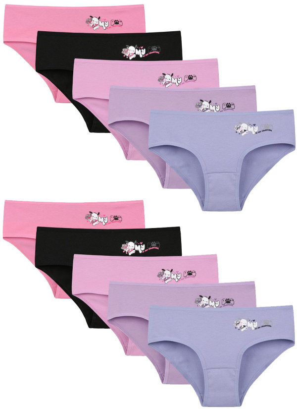 Donella 5071PB76 Assorted 10-Pack Girls' Briefs — Turkish factory wholesale