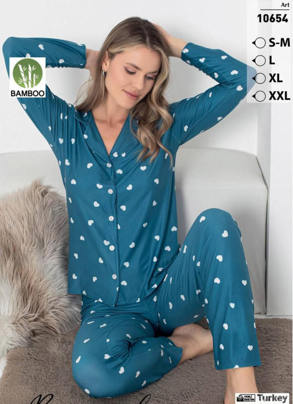 LEMARIES MİLAN 10654 Bamboo Women's Pajama Set (S/M+L+XL+XXL) — wholesale from Turkey
