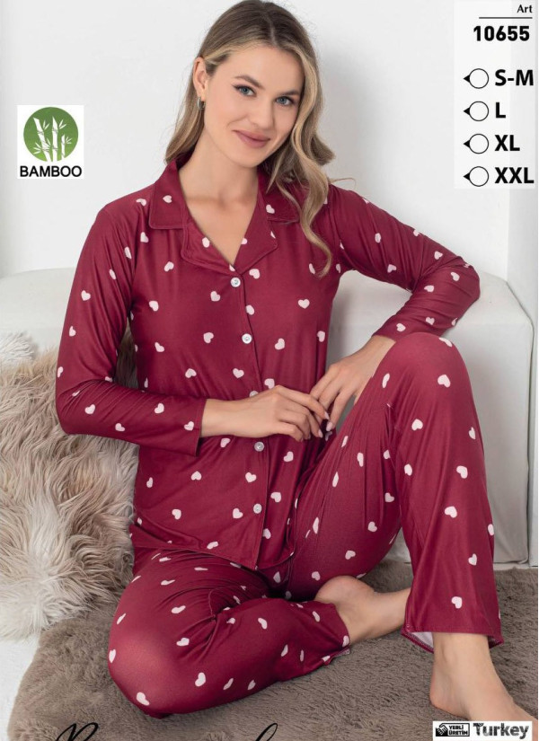 LEMARIES MİLAN 10655 Bamboo Women's Pajama Set (S/M+L+XL+XXL) — factory-direct from Turkey
