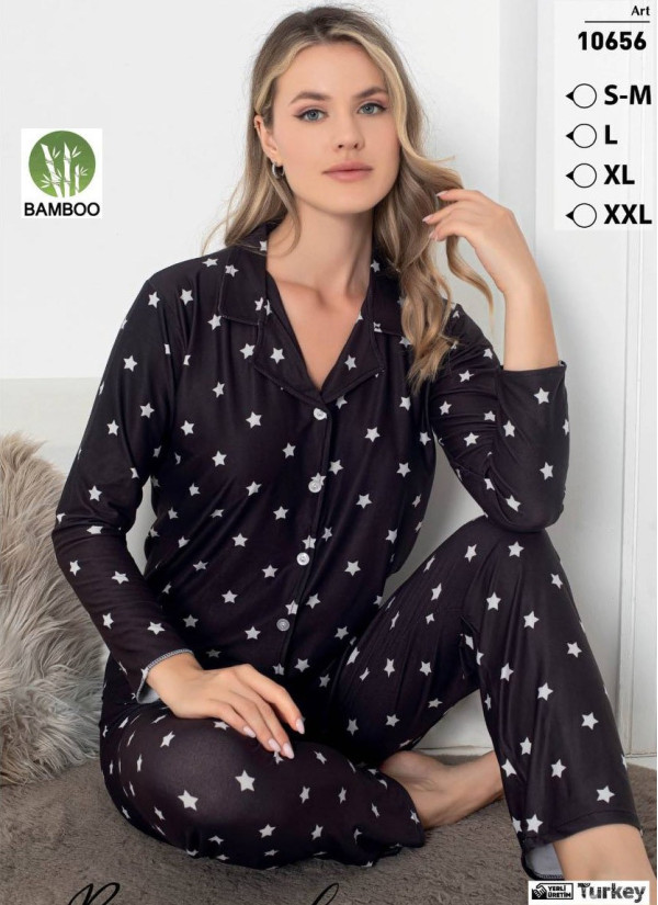 LEMARIES MİLAN 10656 Bamboo Women's Pajama Set (S/M+L+XL+XXL) — Turkish textile wholesale