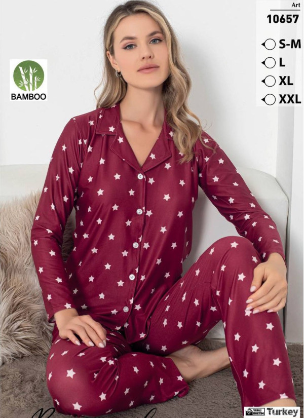 LEMARIES MİLAN 10657 Bamboo Women's Pajama Set (S/M+L+XL+XXL) — direct Turkish factory supply