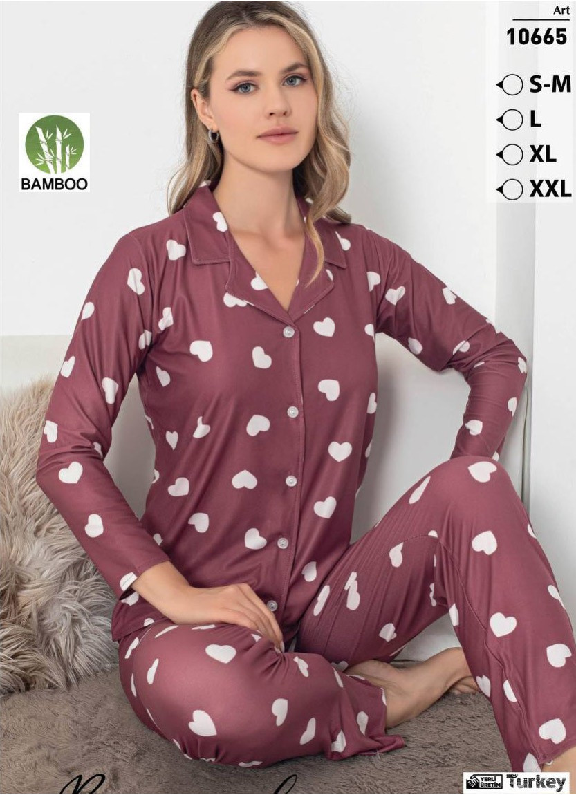 LEMARIES MİLAN 10665 Bamboo Women's Pajama Set (S/M+L+XL+XXL) — direct Turkish factory supply