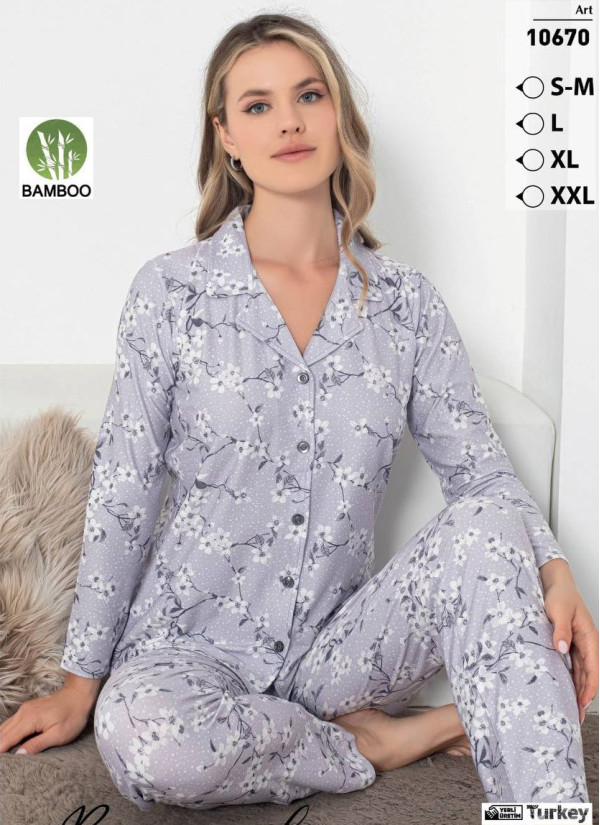 LEMARIES MİLAN 10670 Bamboo Women's Pajama Set (S/M+L+XL+XXL) — wholesale from Turkey