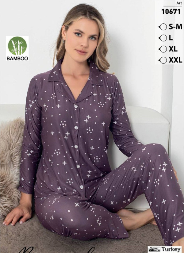 LEMARIES MİLAN 10671 Bamboo Women's Pajama Set (S/M+L+XL+XXL) — factory-direct from Turkey