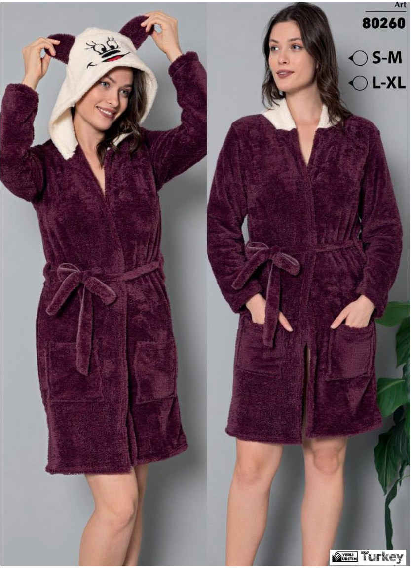 POLAT 80260 Welsoft Women's Robe (S/M+S/M+L/XL+L/XL) — factory-direct from Turkey