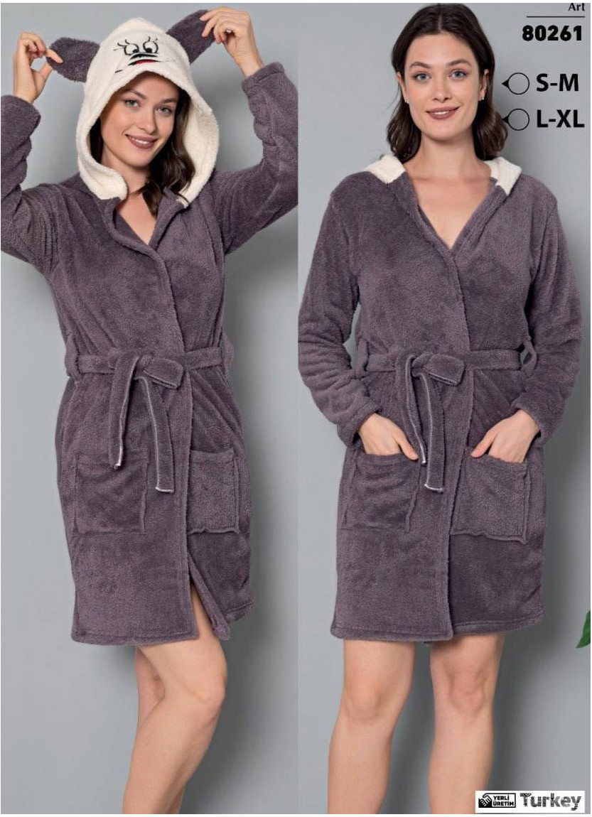 POLAT 80261 Welsoft Women's Robe (S/M+S/M+L/XL+L/XL) — Turkish textile wholesale