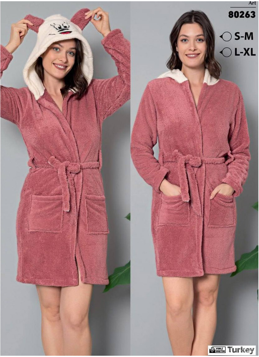 POLAT 80263 Welsoft Women's Robe (S/M+S/M+L/XL+L/XL) — wholesale from Turkey