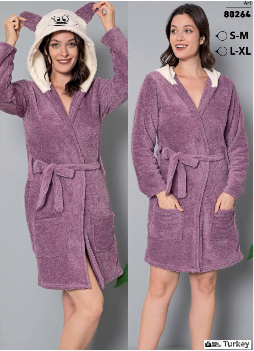 POLAT 80264 Welsoft Women's Robe (S/M+S/M+L/XL+L/XL) — factory-direct from Turkey