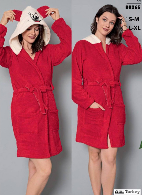 POLAT 80265 Welsoft Women's Robe (S/M+S/M+L/XL+L/XL) — Turkish textile wholesale