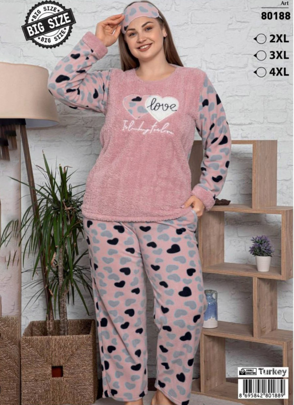 POLAT WPB 80188 Welsoft Women's Pajama Set (2XL+3XL+4XL) — wholesale from Turkey