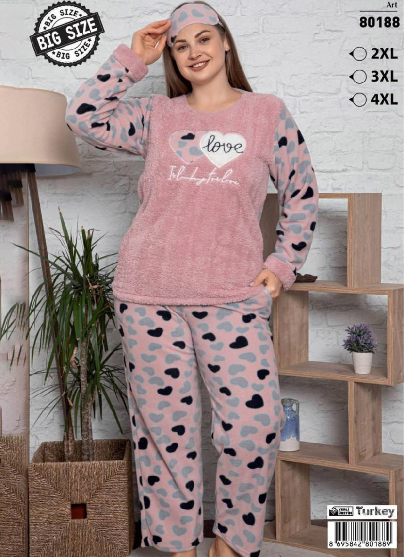 POLAT WPB 80188 Welsoft Women's Pajama Set (2XL+3XL+4XL) — wholesale from Turkey