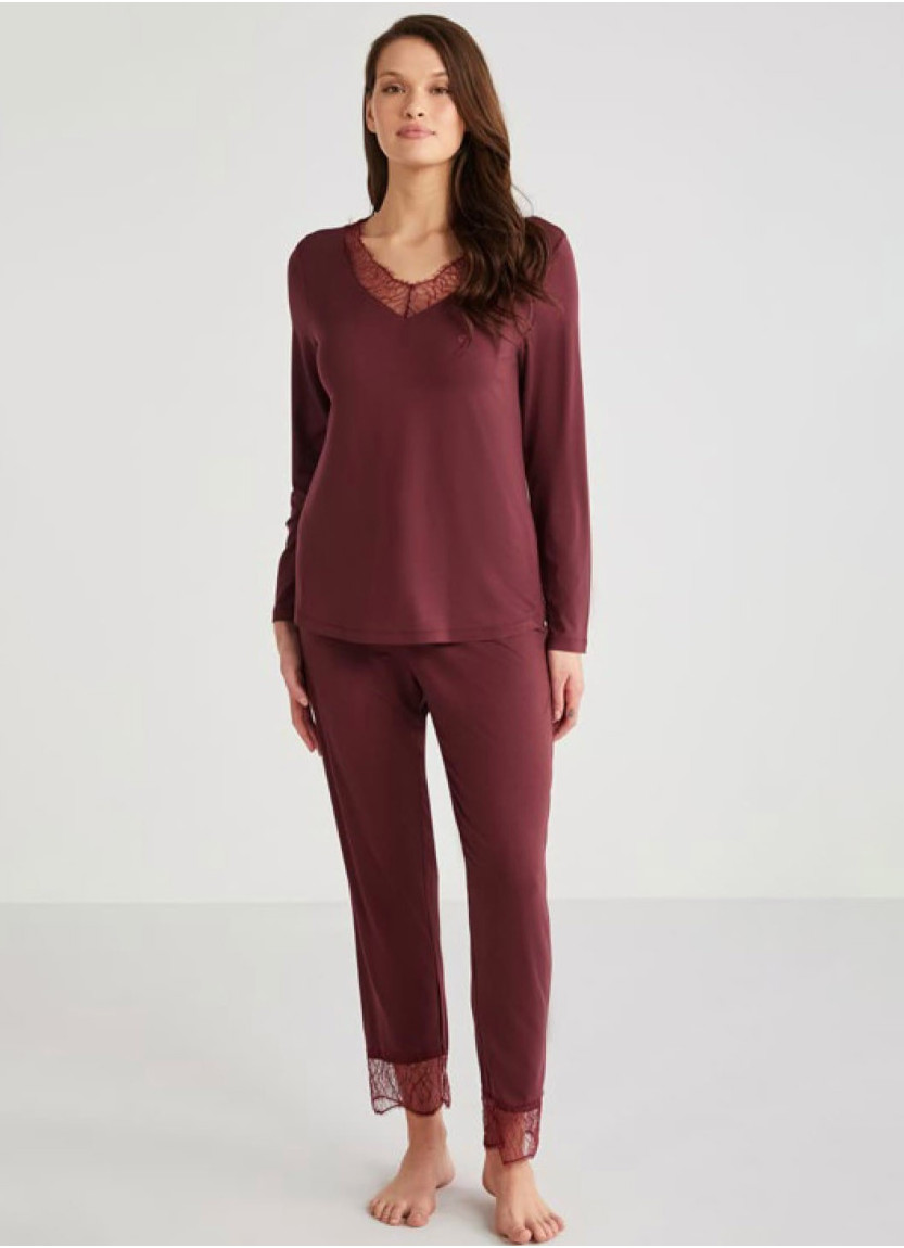 Комплект с Брюками из Вискозы Penye Mood 9533-AW BORDO PM 9533-AW BORDO STK — оптовая поставка из Турции