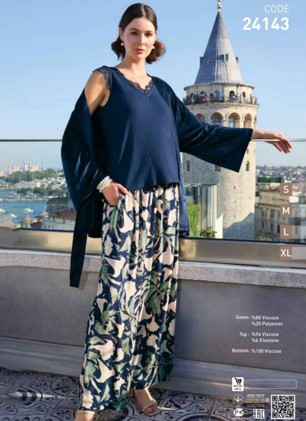 Monamise 24143 Pants Homewear Set (S+M+L+XL) — direct Turkish factory supply