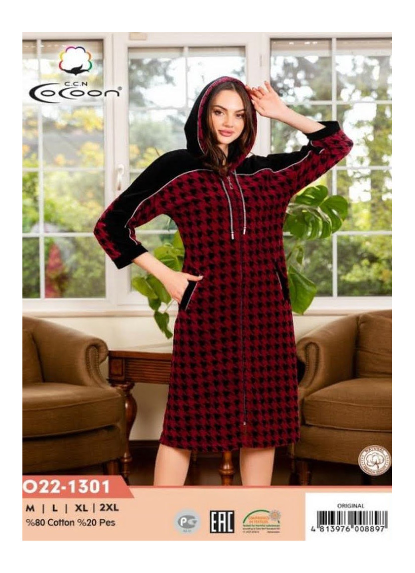CCNO22-1301_ORI Velour Women's Robe (M+L+XL+2XL) — factory-direct from Turkey