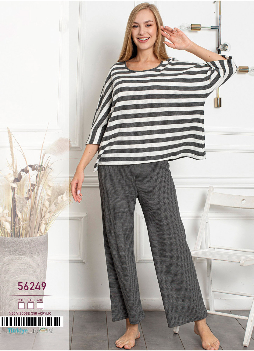 Caroline 56249 Pants Homewear Set (2XL+3XL+4XL) — Turkish factory wholesale