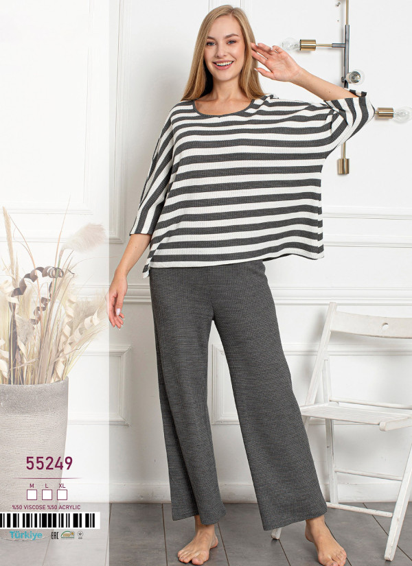 Caroline 55249 Pants Homewear Set (M+L+XL) — direct Turkish factory supply