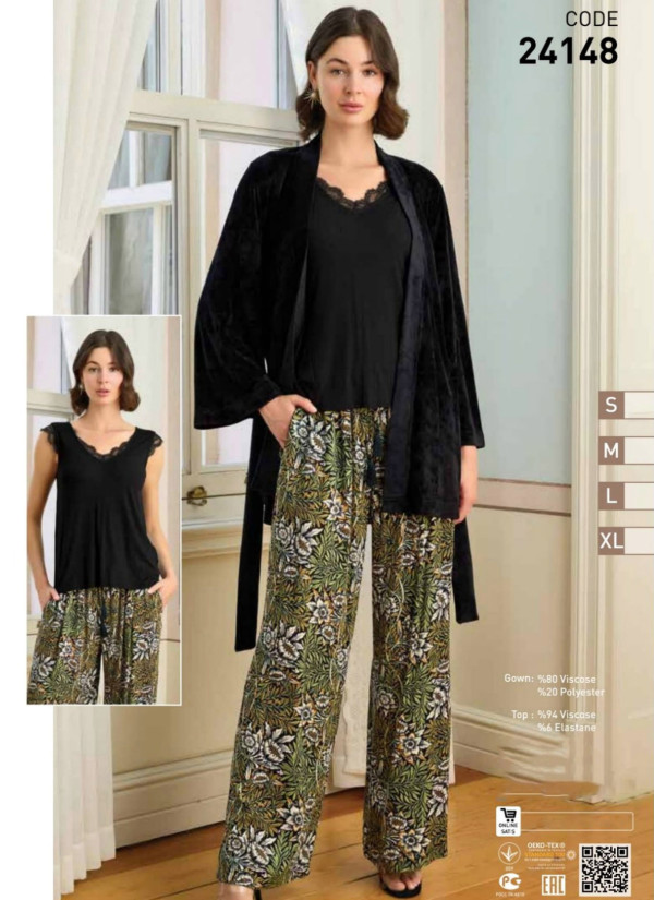 Monamise 24148 Pants Homewear Set (S+M+L+XL) — Turkish factory wholesale