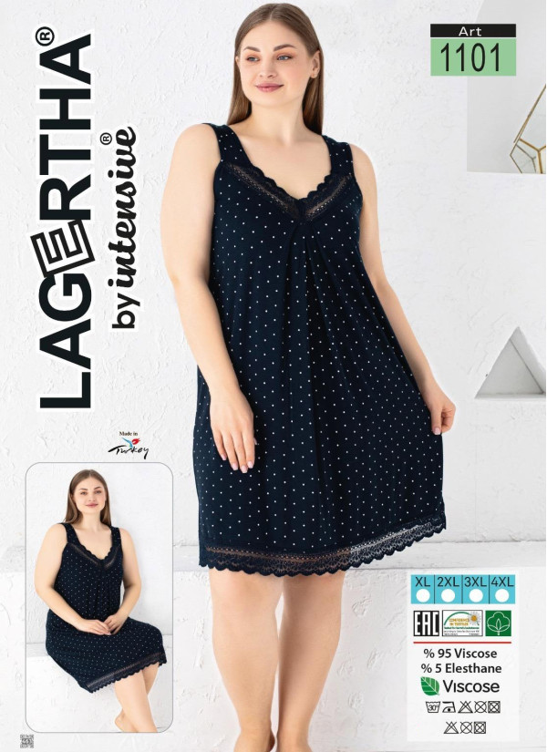 LAGERTHA 1101 Viscose Nightdress (XL+2XL+3XL+4XL) — Turkey wholesale collection