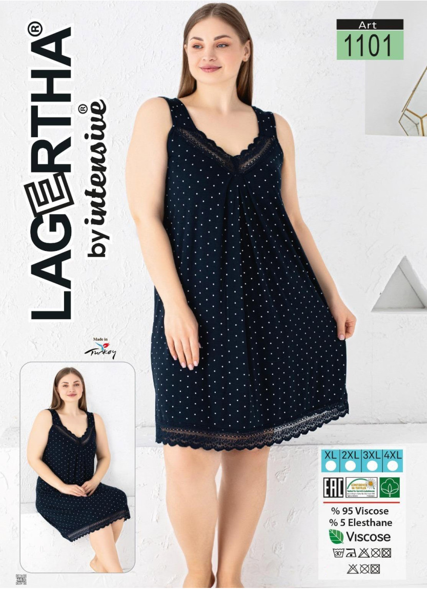 LAGERTHA 1101 Viscose Nightdress (XL+2XL+3XL+4XL) — Turkey wholesale collection