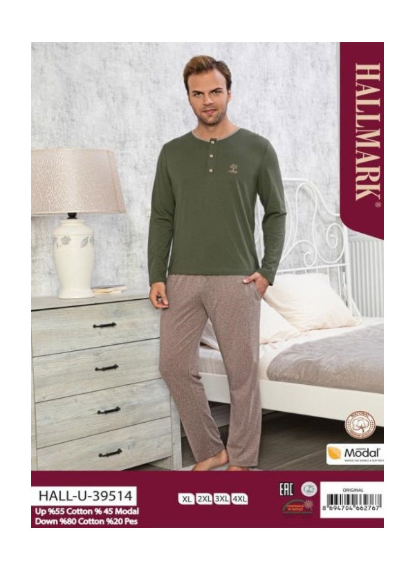 Мужской Комплект с Брюками (XL+2XL+3XL+4XL) HALLMARK HALL-U39514_ORI — купить оптом из Турции