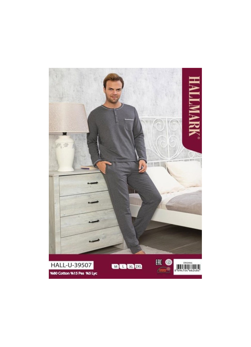 Пижама Мужская Комплект с Брюками (M+L+XL+2XL) HALLMARK HALL-U39507_ORI — оптом для магазинов и бутиков